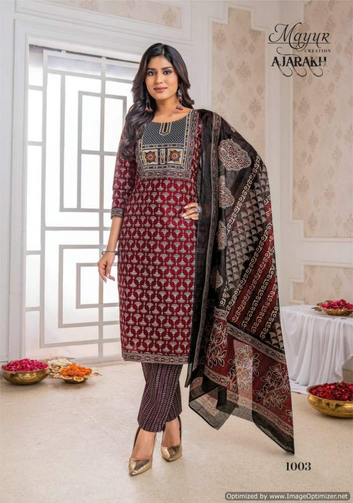 Ajarakh Vol 1 By Mayur Cotton Printed Kurti With Bottom Dupatta Wholesale Clothing Suppliers In India
